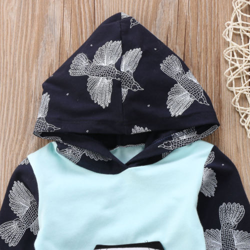 Striped Hoodie Fashion  Baby Girls Boys Clothing Sets Kids Hooded Tops Shirt+Long Pants Outfits Set Tracksuit - ebowsos