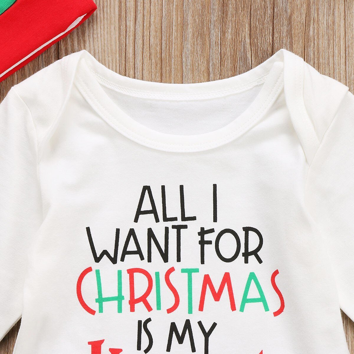 Striped Letter Infant Baby Boy Girl Christmas Cotton Romper Long Sleeve Jumpsuit+Pants Outfits Set Clothes - ebowsos