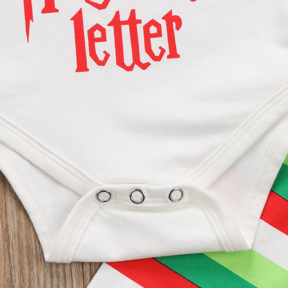 Striped Letter Infant Baby Boy Girl Christmas Cotton Romper Long Sleeve Jumpsuit+Pants Outfits Set Clothes - ebowsos