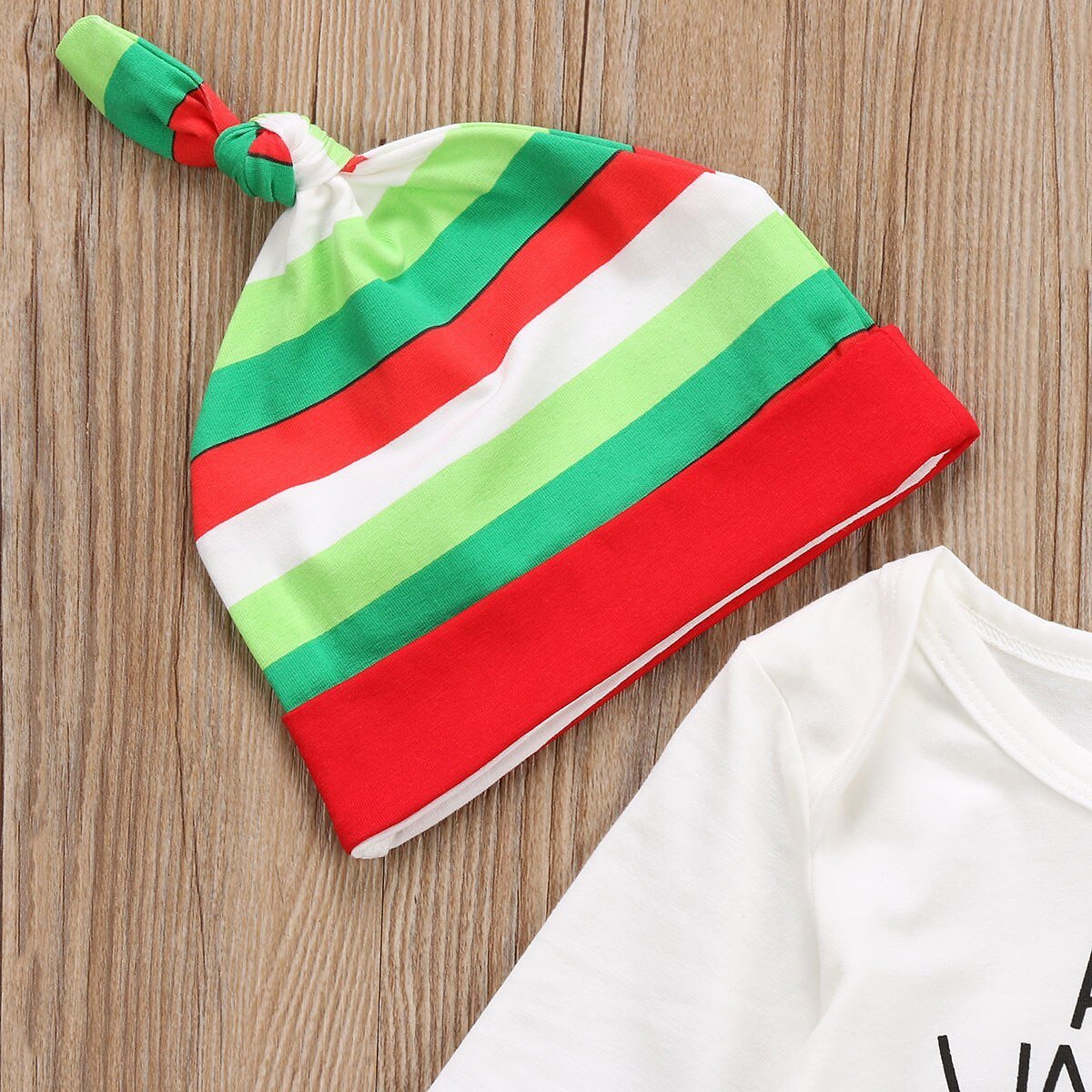 Striped Letter Infant Baby Boy Girl Christmas Cotton Romper Long Sleeve Jumpsuit+Pants Outfits Set Clothes - ebowsos