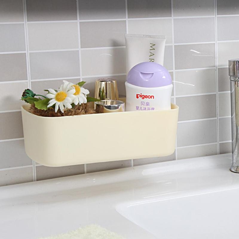 Suction Cup Bathroom Shelf Basket Rack Organizer Hanging Wall Kitchen Shelf - ebowsos