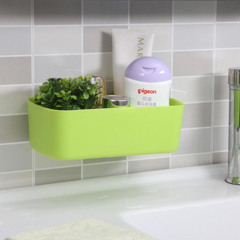 Suction Cup Bathroom Shelf Basket Rack Organizer Hanging Wall Kitchen Shelf - ebowsos