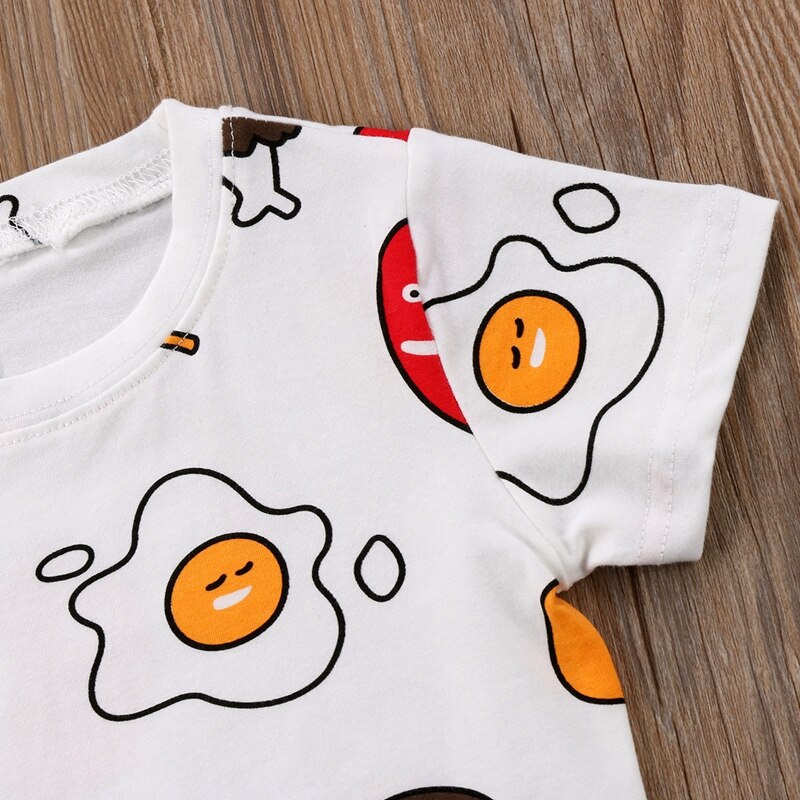 Summer Adorable Baby Kids Boy Girl Cartoon Egg T-Shirt Child Short Sleeve Tee Shirt Costume - ebowsos