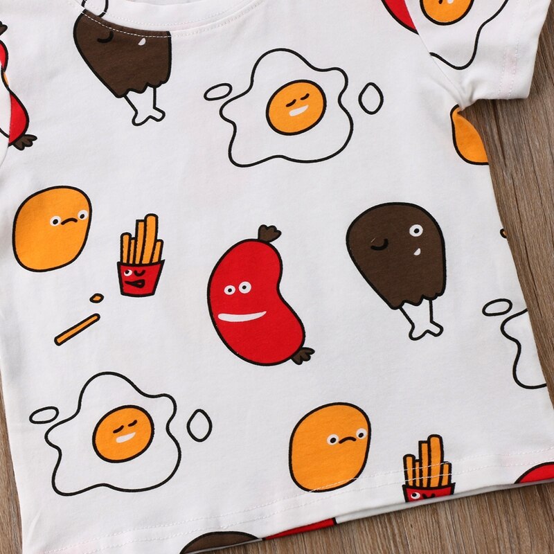 Summer Adorable Baby Kids Boy Girl Cartoon Egg T-Shirt Child Short Sleeve Tee Shirt Costume - ebowsos