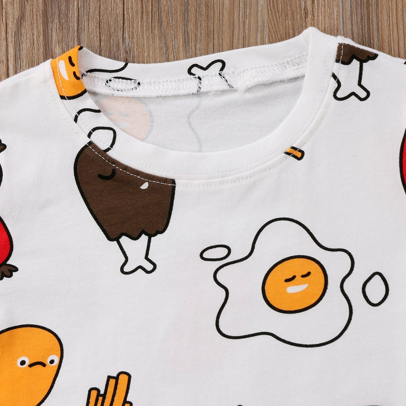 Summer Adorable Baby Kids Boy Girl Cartoon Egg T-Shirt Child Short Sleeve Tee Shirt Costume - ebowsos