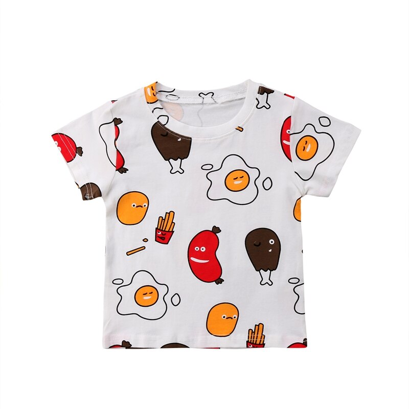 Summer Adorable Baby Kids Boy Girl Cartoon Egg T-Shirt Child Short Sleeve Tee Shirt Costume - ebowsos