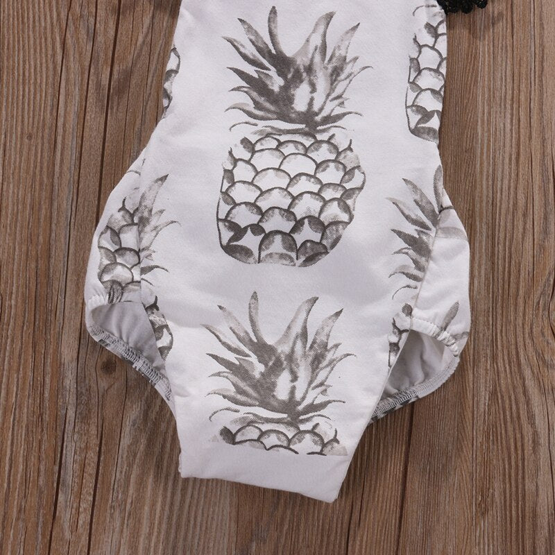 Summer Baby Girl Clothes Bodysuit Newborn Baby Girls Pineapple Lace Bodysuit Jumpsuit Sunsuit Clothes 0-18M - ebowsos