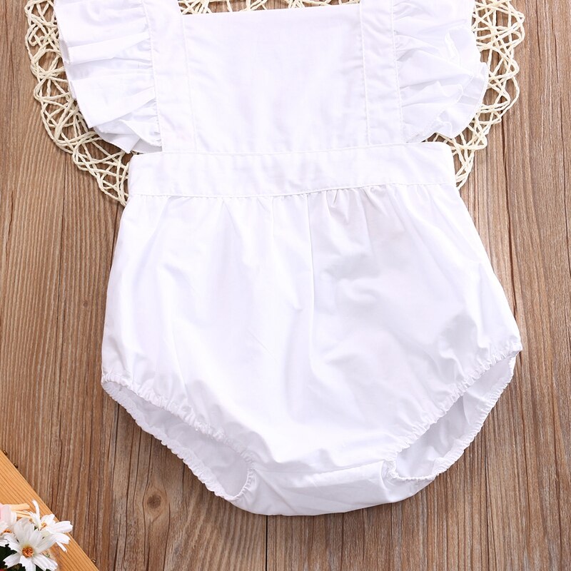 Summer Baby Girl Playsuit Bodysuit Top Children Princess Clothing Short Sleeve Cotton Sunsuit Jumpsuit Outfits - ebowsos