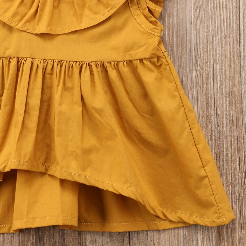 Summer Baby Girls Princess Ruffle A-line Dress Crop Top Blouse Sundress Clothes Dresses For Girls - ebowsos