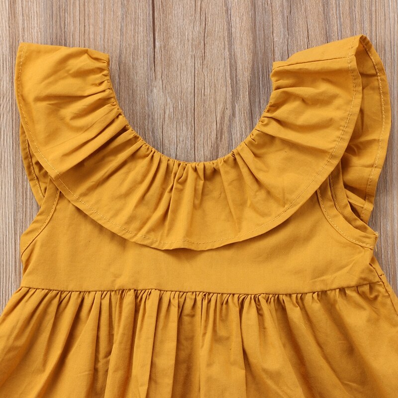 Summer Baby Girls Princess Ruffle A-line Dress Crop Top Blouse Sundress Clothes Dresses For Girls - ebowsos