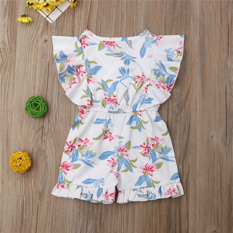 Summer Baby Kids Girls Floral Romper Jumpsuit Outfit Clothes - ebowsos