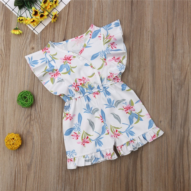 Summer Baby Kids Girls Floral Romper Jumpsuit Outfit Clothes - ebowsos