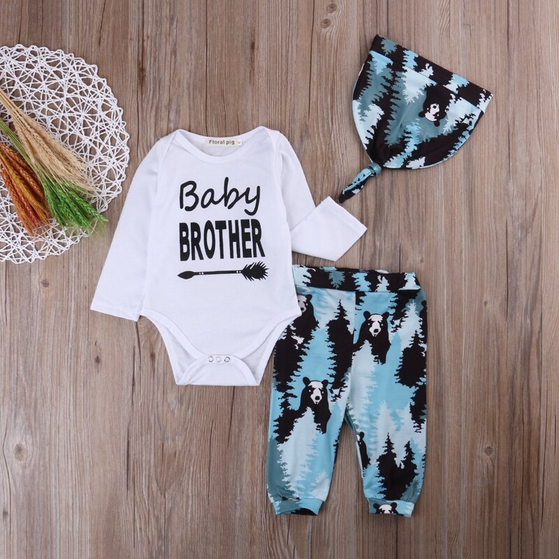 Summer Children Clothing Baby Boy Girls Baby Brother Camouflage Outfits Clothes Romper Tops+Pants Set - ebowsos