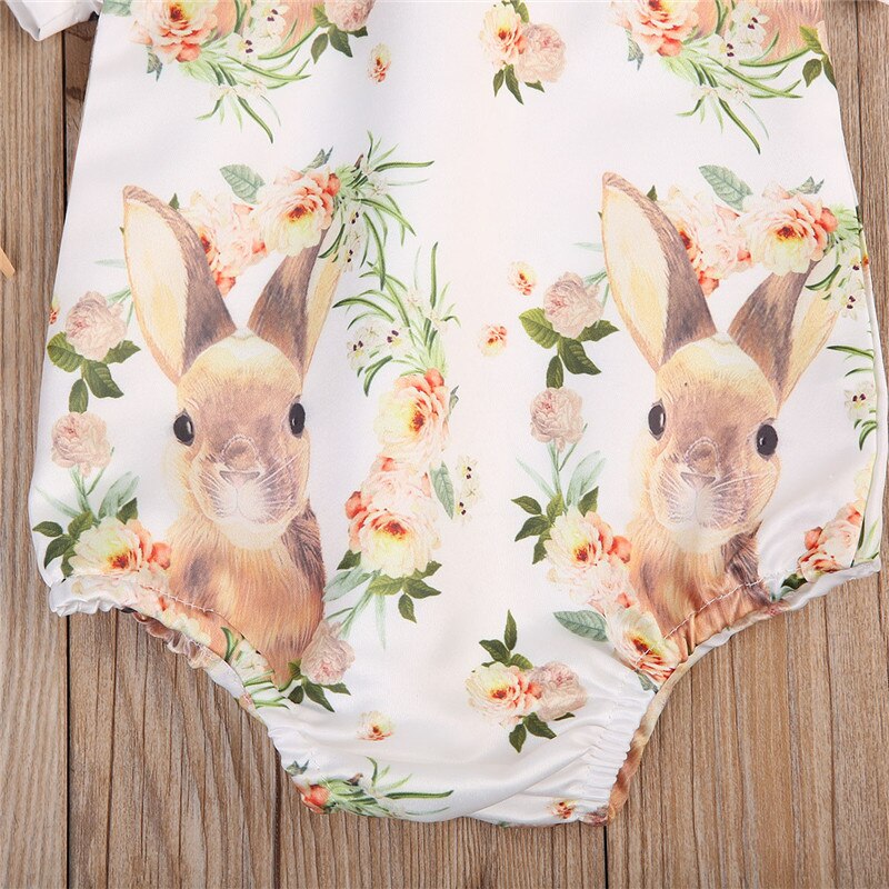 Summer Children Clothing Baby Girls Bunny Bodysuit Short Sleeve Cotton Bodysuit Jumpsuit Outfits Sunsuit Clothes - ebowsos