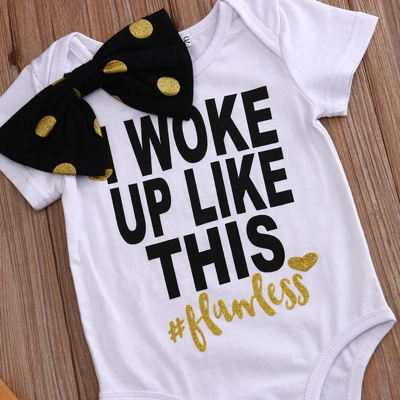 Summer Children Clothing Bodysuit Adorable Newborn Baby Infant Boys Girls Letter Jumpsuit Bodysuit Outfits Clothes - ebowsos