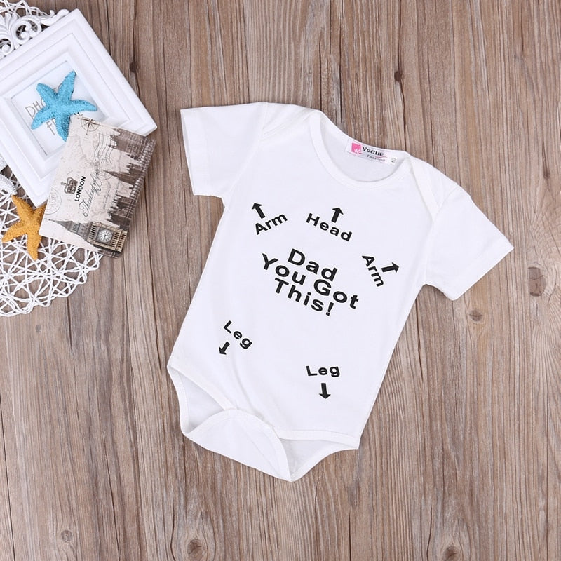 Summer Children Clothing Bodysuit Fascinating Dad You Got This! USA Newborn Baby Girl Boy Clothes Bodysuit Jumpsuit - ebowsos