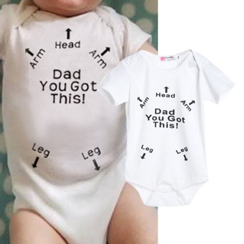 Summer Children Clothing Bodysuit Fascinating Dad You Got This! USA Newborn Baby Girl Boy Clothes Bodysuit Jumpsuit - ebowsos