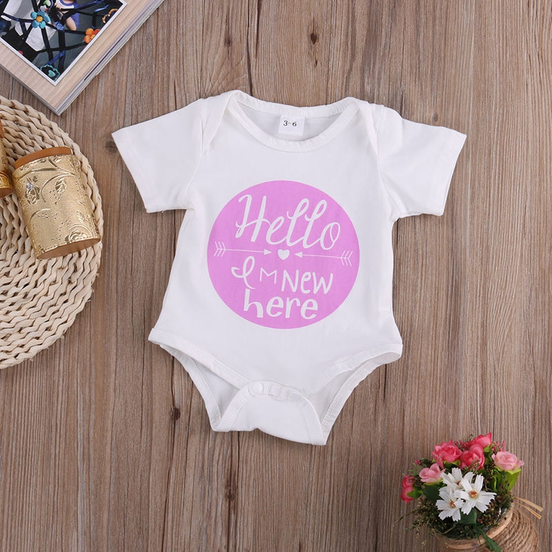 Summer Children Clothing Bodysuit Kids Baby Girl Boy Clothes Bodysuit Cute Letter Jumpsuit Outfits One-pieces Costume - ebowsos