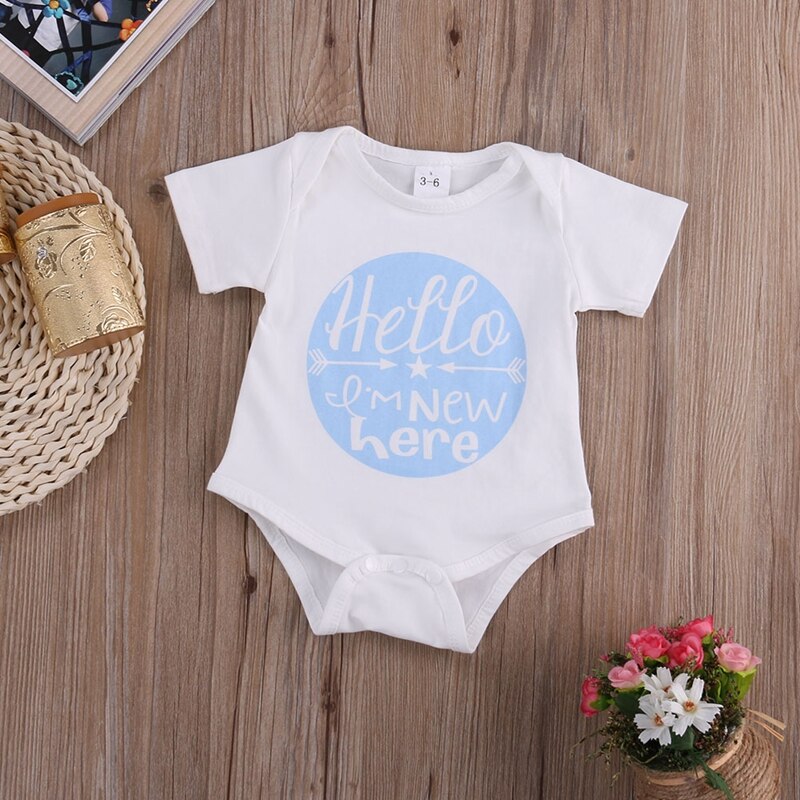 Summer Children Clothing Bodysuit Kids Baby Girl Boy Clothes Bodysuit Cute Letter Jumpsuit Outfits One-pieces Costume - ebowsos