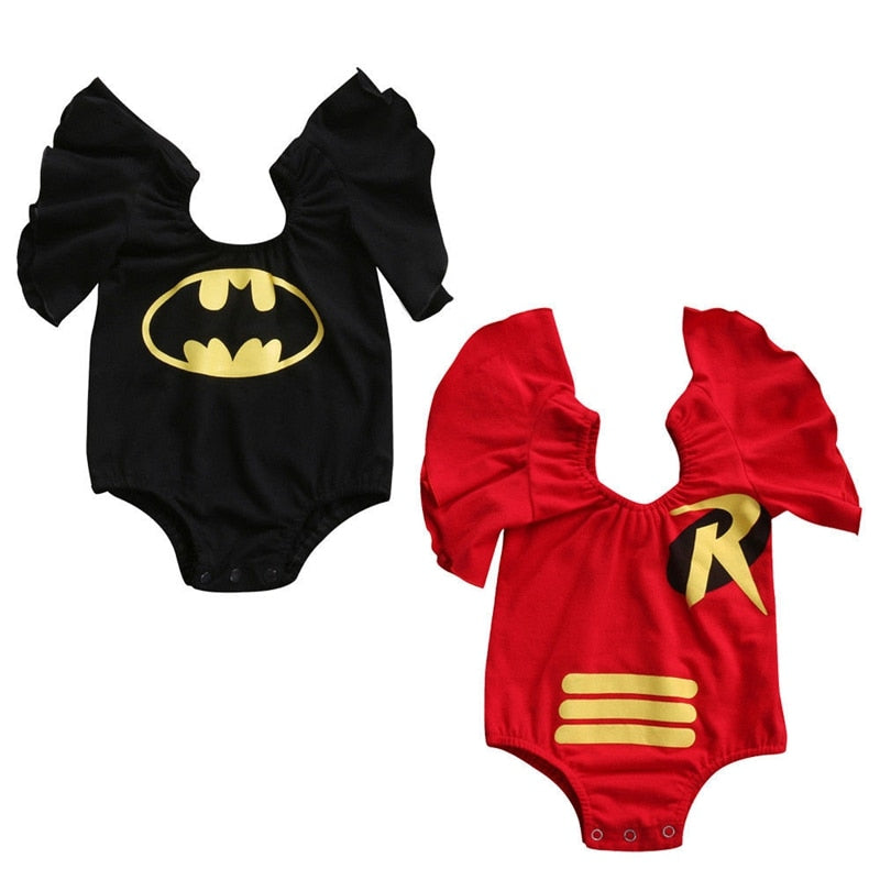 Summer Children Clothing Bodysuit Newborn Infant Baby Girls Batman Cartoon Bodysuit Jumpsuit Outfit Clothes - ebowsos