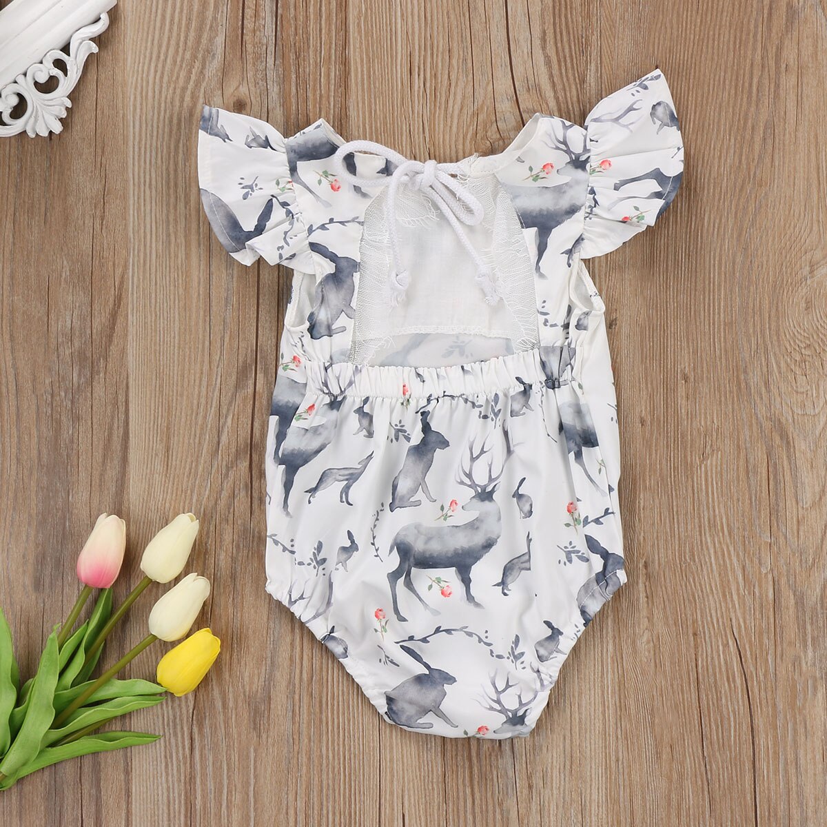 Summer Children Clothing Bodysuit Toddler Baby Girls Kids Clothes Cartoon Animals Bodysuit Jumpsuit Outfits - ebowsos