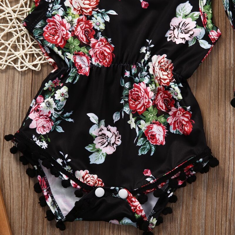 Summer Children Clothing Floral Toddler Baby Girls Bodysuit  One-pieces Pirncess Girls Sunsuit Outfits Clothes - ebowsos