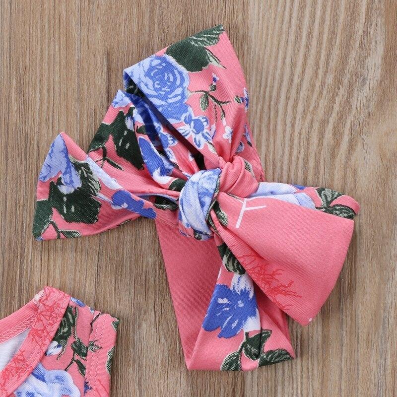 Summer Children Clothing Infant Floral Baby Girls Floral Tassels Romper Jumpsuit Outfits Summer Clothes 0-2T - ebowsos