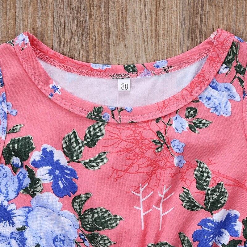 Summer Children Clothing Infant Floral Baby Girls Floral Tassels Romper Jumpsuit Outfits Summer Clothes 0-2T - ebowsos