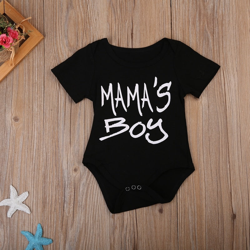 Summer Children Clothing New Newborn Kids Baby Boys Casual Cotton Bodysuit Letter Short Sleeve Jumpsuit Clothes - ebowsos