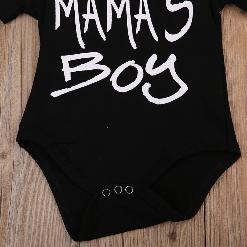 Summer Children Clothing New Newborn Kids Baby Boys Casual Cotton Bodysuit Letter Short Sleeve Jumpsuit Clothes - ebowsos