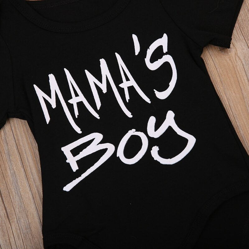 Summer Children Clothing New Newborn Kids Baby Boys Casual Cotton Bodysuit Letter Short Sleeve Jumpsuit Clothes - ebowsos