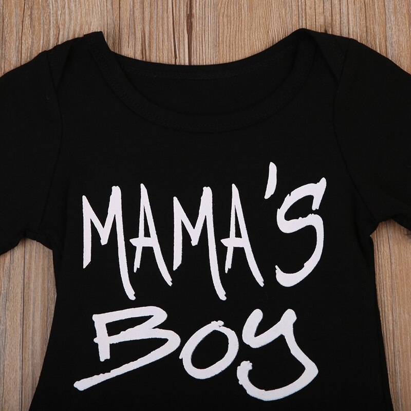 Summer Children Clothing New Newborn Kids Baby Boys Casual Cotton Bodysuit Letter Short Sleeve Jumpsuit Clothes - ebowsos