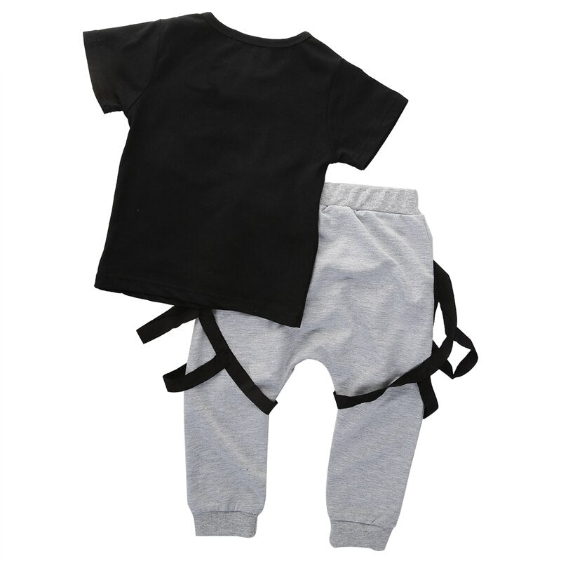 Summer Children Clothing New Style Cartoon Kids Baby Boys Tops T-shirt Pants Harem 2PCS Outfits Set Clothes 1-6Y - ebowsos