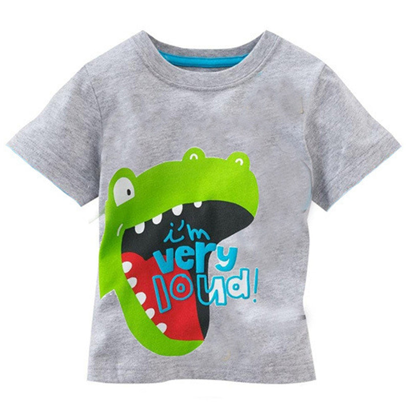 Summer Children Clothing Short Sleeve Cartoon Toddler Baby Kids Boys Cotton Tops T-shirt Clothes 1-6 Yrs - ebowsos