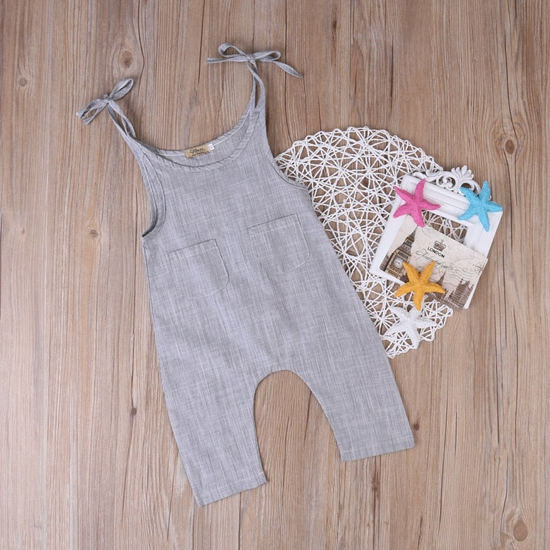 Summer Children Clothing Sleeveless Romper Newborn Toddler Baby Girls Tassels Strap Jumpsuit Outfit Clothes - ebowsos