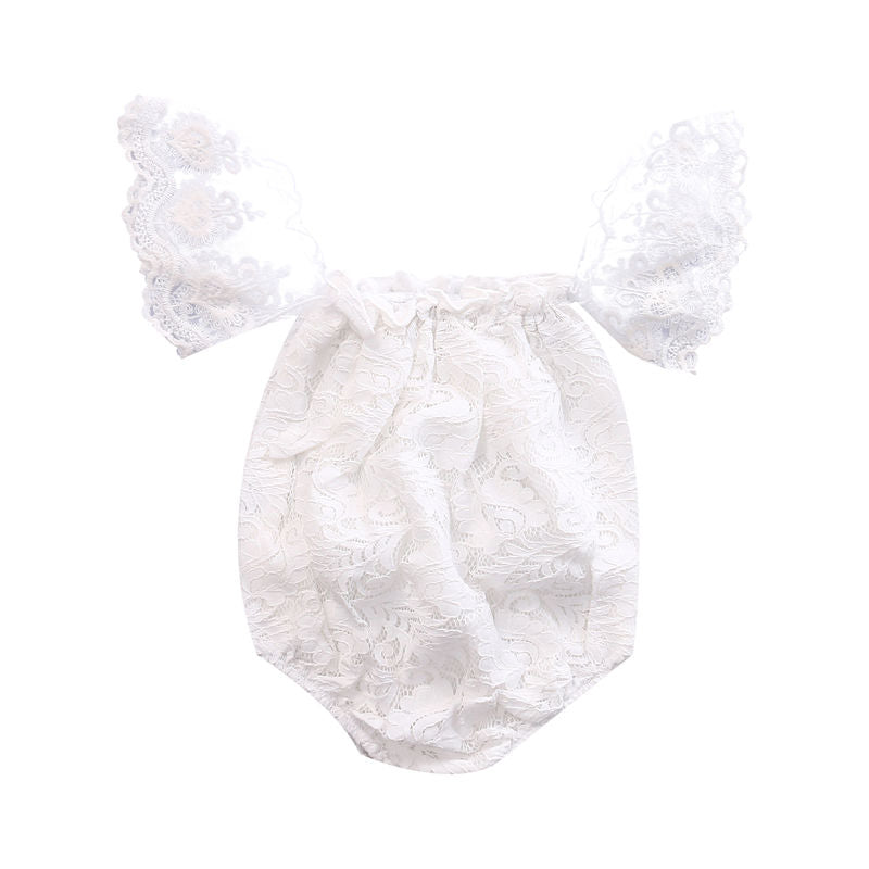 Summer Children Infant Baby Girl Flower Lace Bodysuit Sleeveless Cotton Sunsuit Jumpsuit Outfit Set Clothes - ebowsos