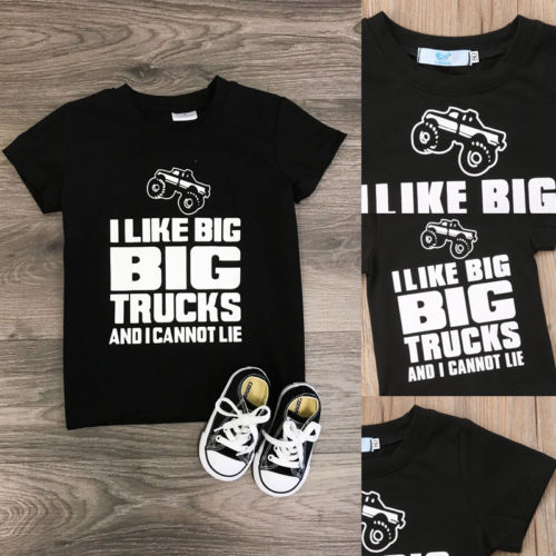 Summer Children Kids Letter Print Cotton Clothes Short Sleeve Tops O Neck Baby Boys T-Shirt Clothing - ebowsos