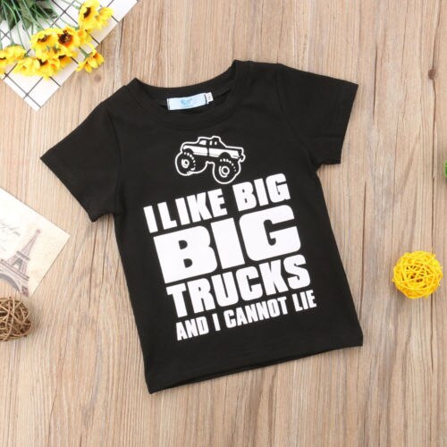 Summer Children Kids Letter Print Cotton Clothes Short Sleeve Tops O Neck Baby Boys T-Shirt Clothing - ebowsos