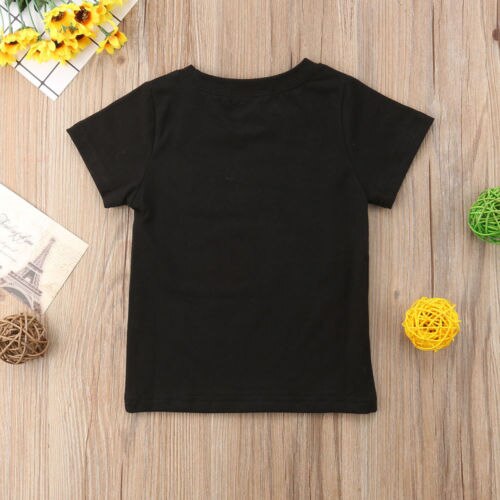 Summer Children Kids Letter Print Cotton Clothes Short Sleeve Tops O Neck Baby Boys T-Shirt Clothing - ebowsos