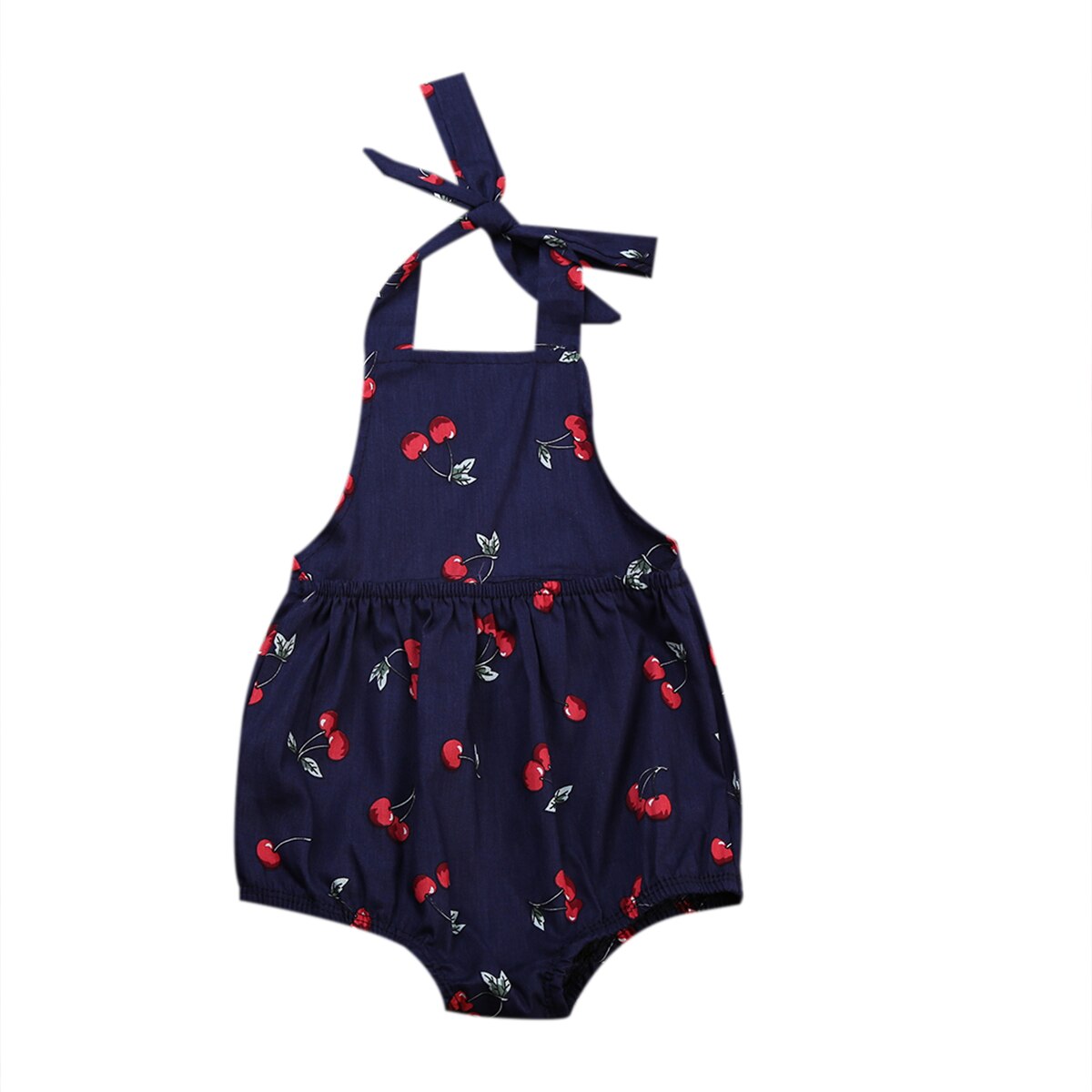 Summer Clothes Newborn Baby Girl Halter  Floral Ruffle Jumpsuit Dress Set - ebowsos