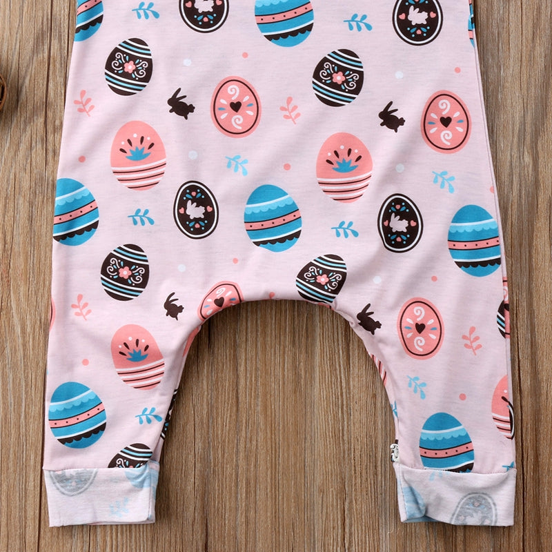 Summer Cute Newborn Baby Boy Girl Easter Egg Romper Sleeveless Cotton Sunsuit Playsuit Clothes - ebowsos