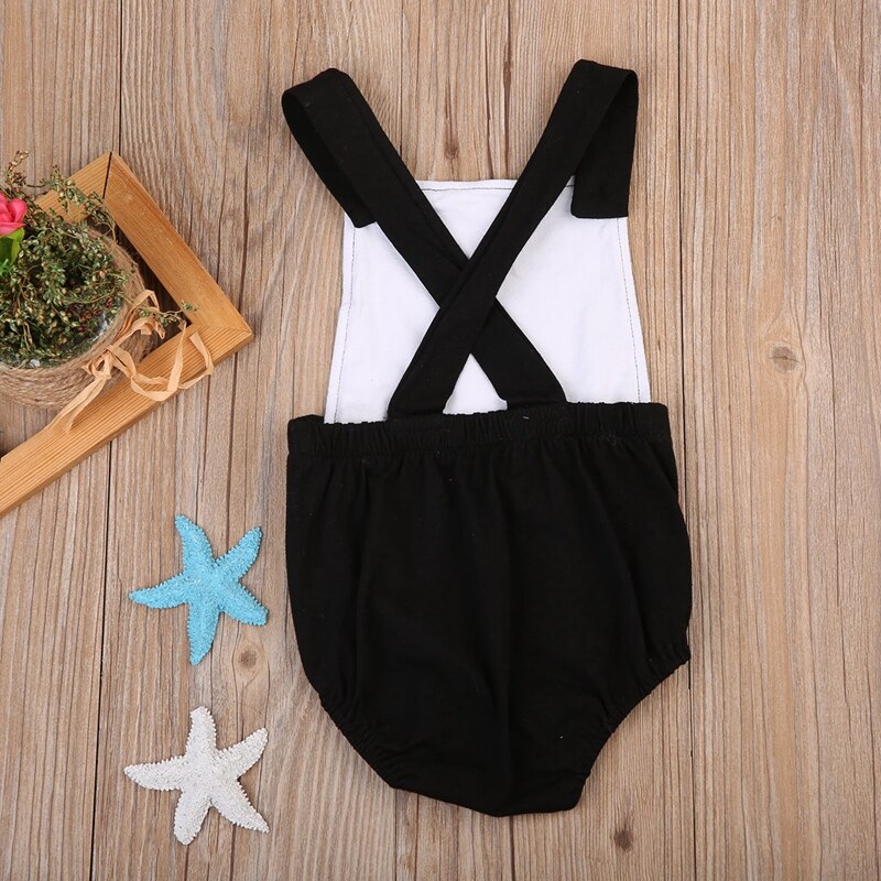 Summer Fashion Cotton Children Clothing Baby Boys Girls Painting Sleeveless Bodysuit Jumpsuit Outfits Set - ebowsos