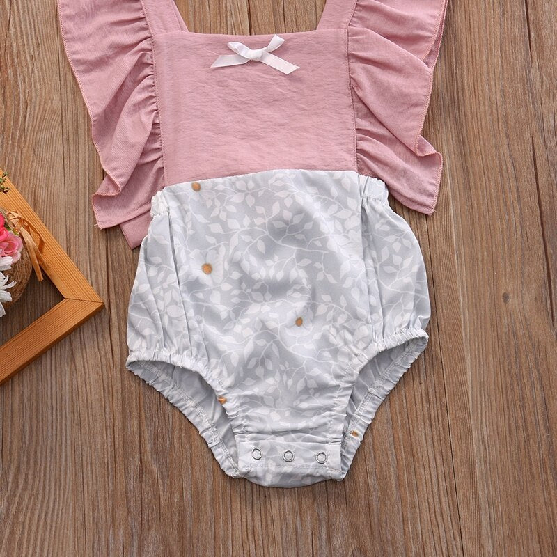 Summer Fashion Cute Infant Baby Girls Floral Sleeveless  Bodysuit Cotton Jumpsuit Playsuit Clothes Outfits 0-24M - ebowsos