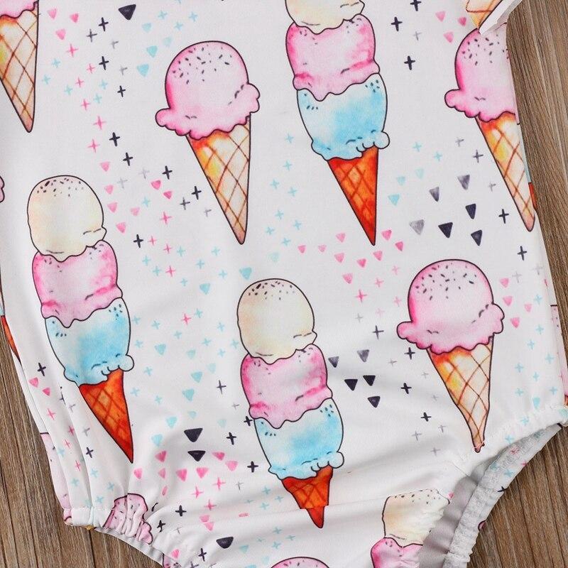 Summer Infant Baby Girls Ice Cream Bodysuit Cute Jumpsuit Outfits Sunsuit Set Summer Children Clothing - ebowsos