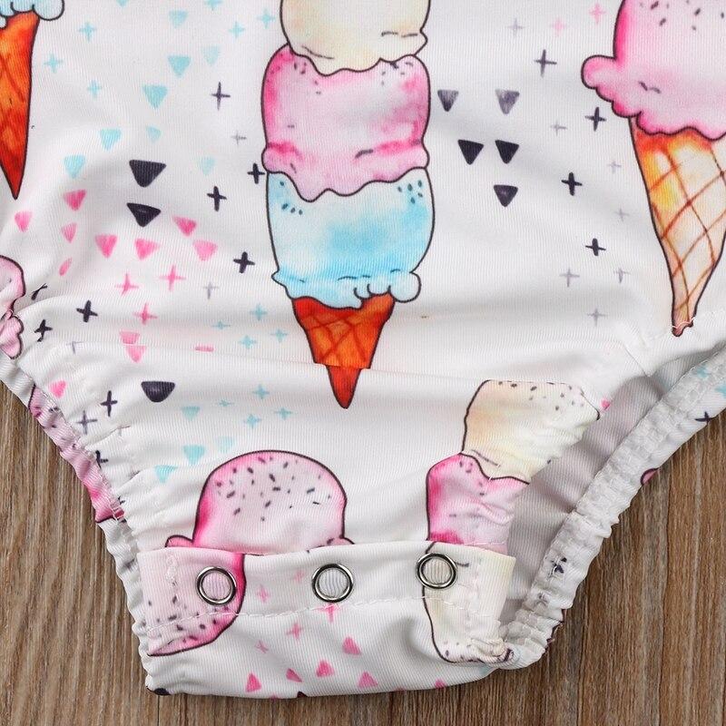 Summer Infant Baby Girls Ice Cream Bodysuit Cute Jumpsuit Outfits Sunsuit Set Summer Children Clothing - ebowsos