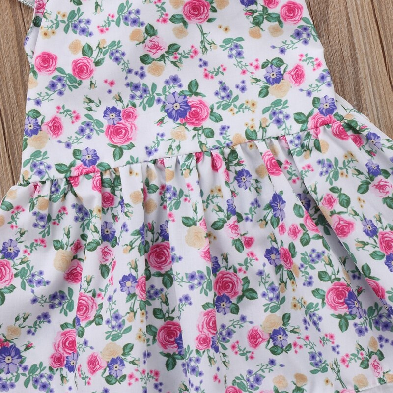 Summer Kids Baby Girl Floral Dresses For Girls Princess Dress Floral Pageant Sundress Party Tutu Dresses - ebowsos