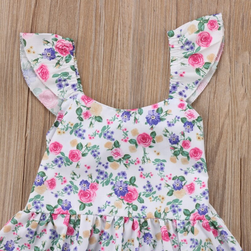 Summer Kids Baby Girl Floral Dresses For Girls Princess Dress Floral Pageant Sundress Party Tutu Dresses - ebowsos