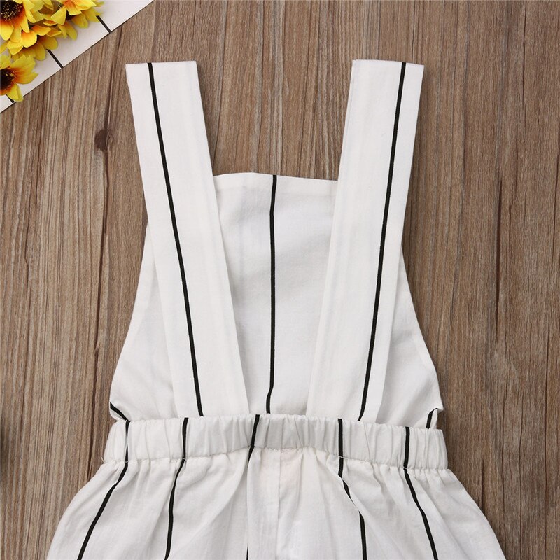 Summer Kids Baby Girl Stripe Jumpsuit Romper Outfits Summer Clothes - ebowsos