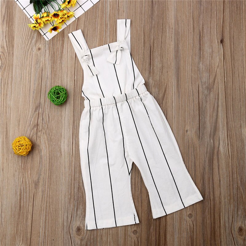 Summer Kids Baby Girl Stripe Jumpsuit Romper Outfits Summer Clothes - ebowsos