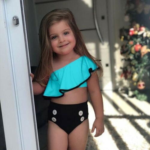 Summer Kids Baby Girls Ruffle Bikini Set Swimsuit Swimwear Cute Swimming - ebowsos